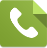Green phone call icon with a white handset symbol.