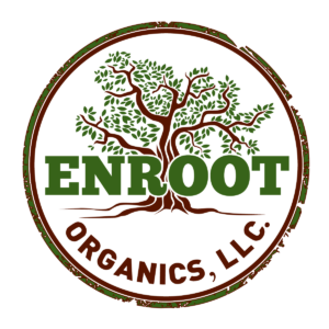 Enroot Organics LLC logo with tree design.